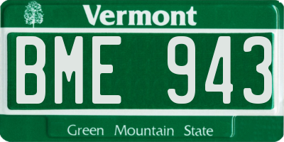 VT license plate BME943