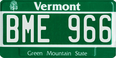 VT license plate BME966