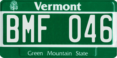 VT license plate BMF046