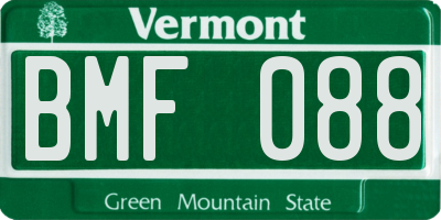 VT license plate BMF088