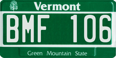 VT license plate BMF106
