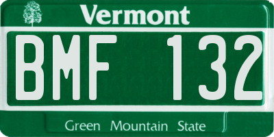 VT license plate BMF132