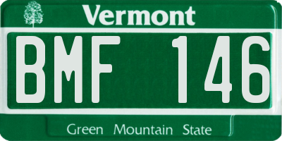 VT license plate BMF146