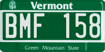 VT license plate BMF158