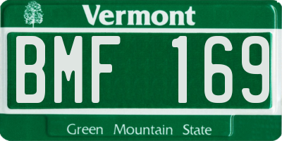 VT license plate BMF169