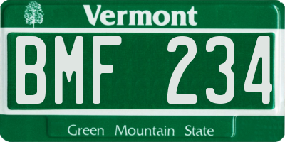 VT license plate BMF234