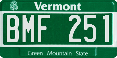 VT license plate BMF251