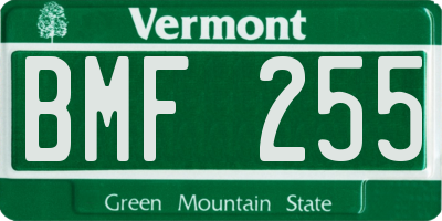 VT license plate BMF255