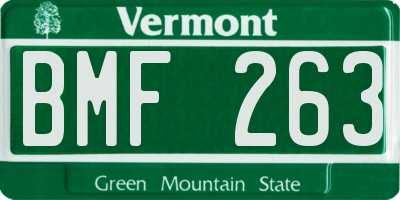 VT license plate BMF263