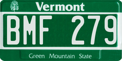 VT license plate BMF279