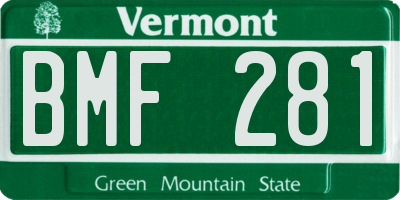VT license plate BMF281