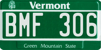 VT license plate BMF306
