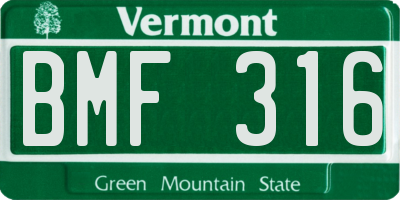 VT license plate BMF316