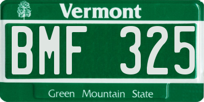 VT license plate BMF325