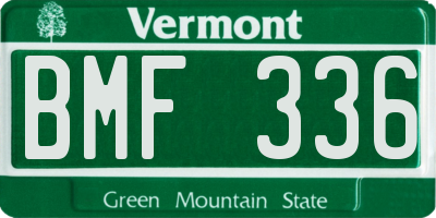 VT license plate BMF336