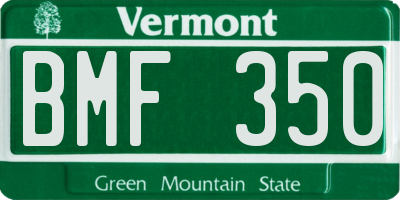 VT license plate BMF350