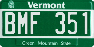 VT license plate BMF351