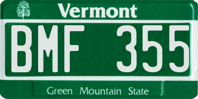 VT license plate BMF355