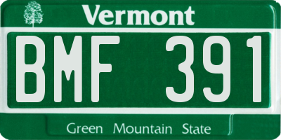 VT license plate BMF391