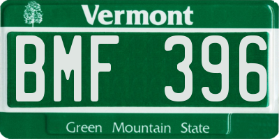 VT license plate BMF396