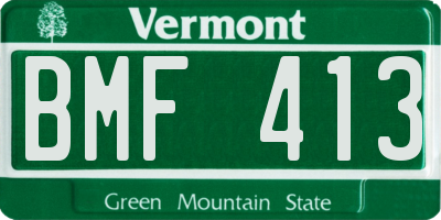 VT license plate BMF413