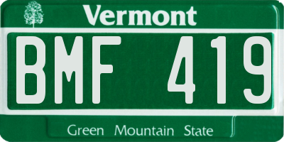 VT license plate BMF419