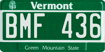 VT license plate BMF436