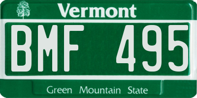 VT license plate BMF495