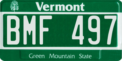 VT license plate BMF497