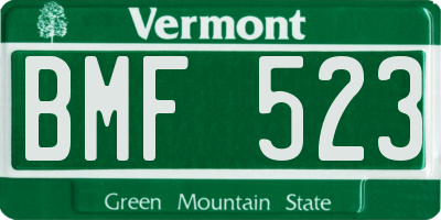 VT license plate BMF523