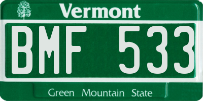 VT license plate BMF533