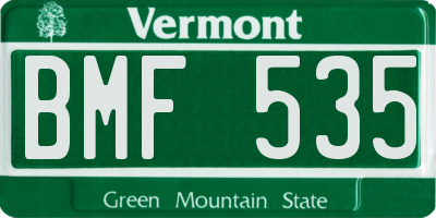 VT license plate BMF535
