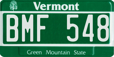 VT license plate BMF548