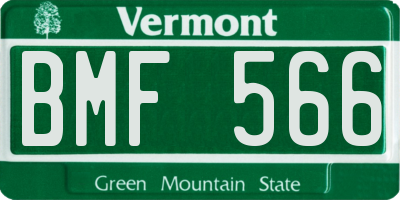 VT license plate BMF566