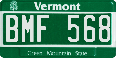 VT license plate BMF568