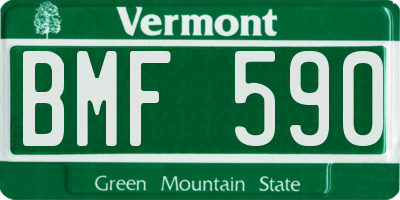 VT license plate BMF590