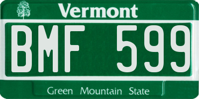 VT license plate BMF599