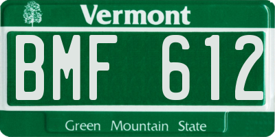 VT license plate BMF612