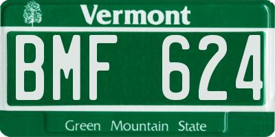VT license plate BMF624
