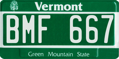 VT license plate BMF667