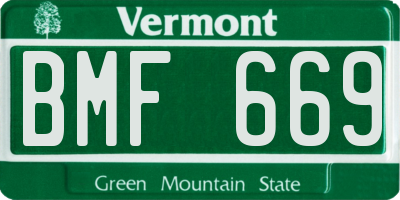 VT license plate BMF669