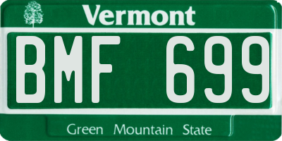 VT license plate BMF699