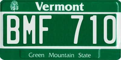 VT license plate BMF710