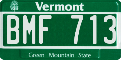 VT license plate BMF713