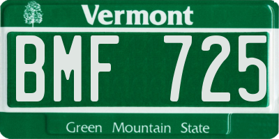 VT license plate BMF725