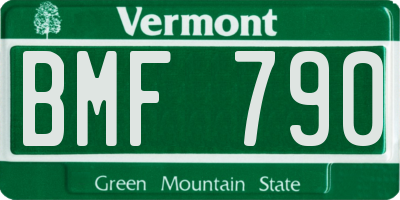 VT license plate BMF790