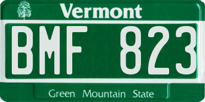 VT license plate BMF823