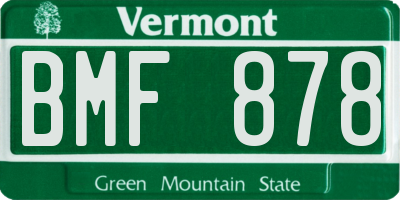 VT license plate BMF878