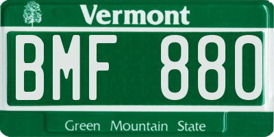 VT license plate BMF880