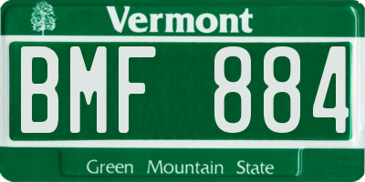 VT license plate BMF884